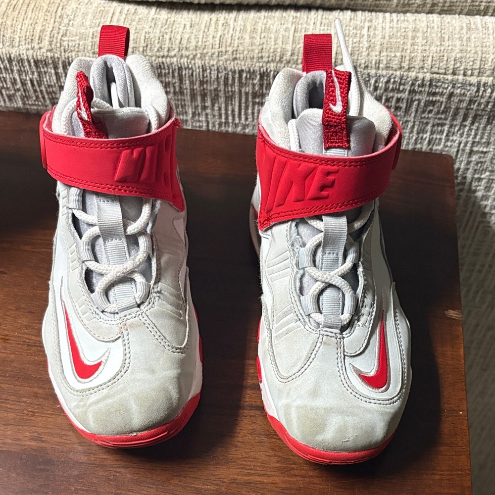 Nike Kids Red and White High-Top Sneakers